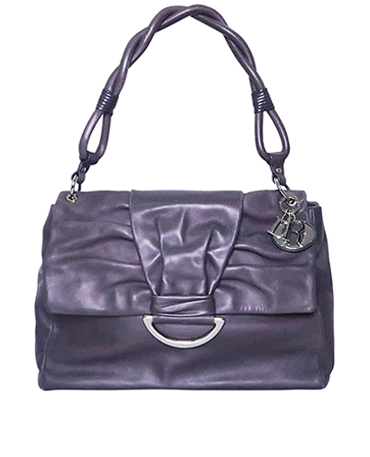 Demi Lune, £195, Handbags, Grey, Leather, Front view